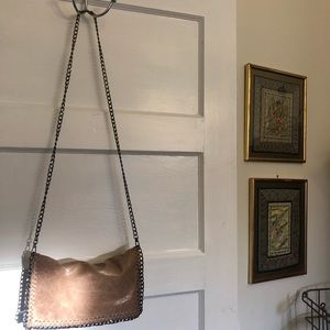 Tan with Chain fold over crossbody or clutch